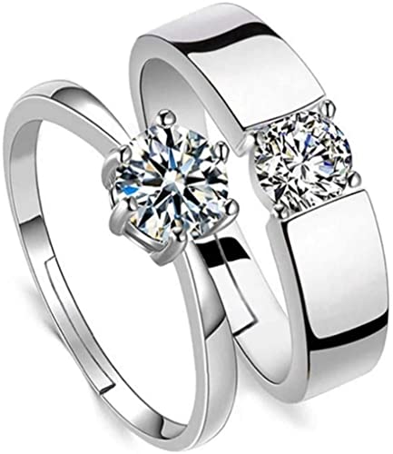 Couple Finger Ring Set with Cubic Zirconia Combo for Girls/Boys By Punjabi Swagg